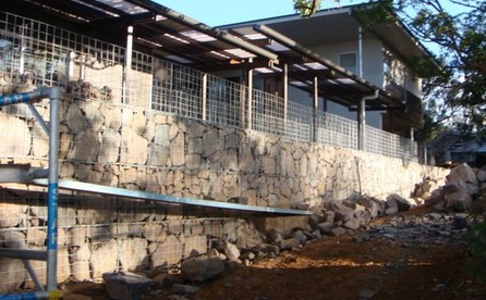 gabion fence seat idea